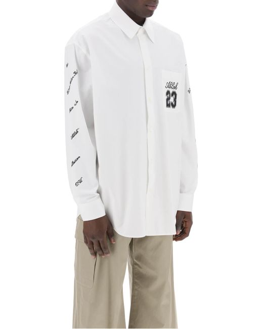 Off bianco "camicia di grandi dimensioni con di Off-White c/o Virgil Abloh in White da Uomo