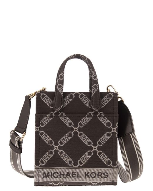 Empire Jacquard Logo Shopper Bag XS di Michael Kors in Black