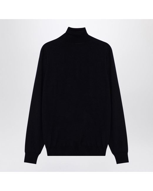 Drumohr Blue Wool Turtleneck Sweater for men