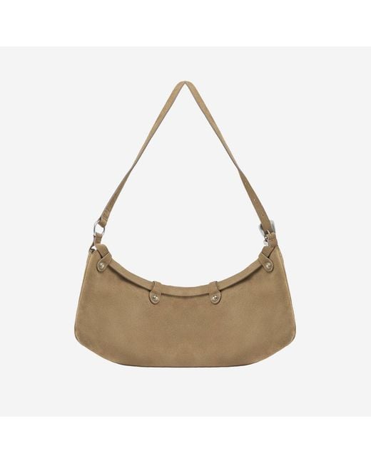 Pinko Metallic Shoulder Bag Pocket Body Suede