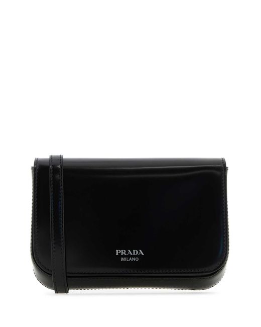 Prada Black Leder Crossbody Tasche für Herren