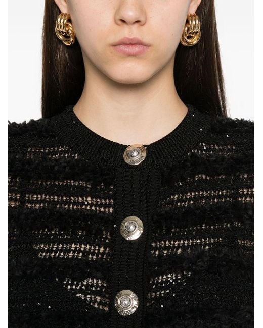 Balmain Black Tweed Cardigan