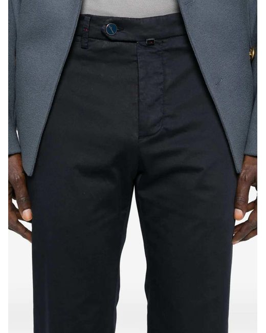 Kiton Blue Trousers With Belt Loops for men