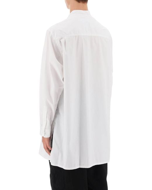 Camicia Lunga Stratificata di Yohji Yamamoto in White da Uomo