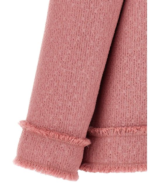 Dolce & Gabbana Pink Wool Blazer With Front Pockets