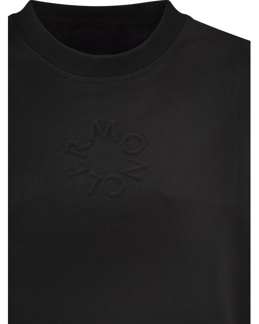 Moncler Black Sweatshirt mit geprägter Logo