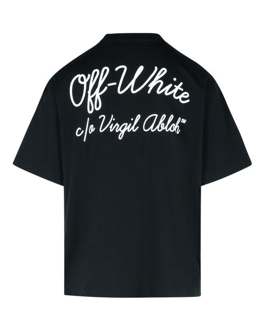 Off-White c/o Virgil Abloh Black Off 'Script Skate' Cotton T Shirt for men