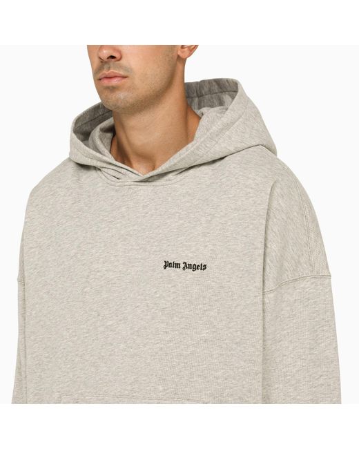 Palm Angels Grey Hoodie With Logo Embroidery in Grey for Men | Lyst UK