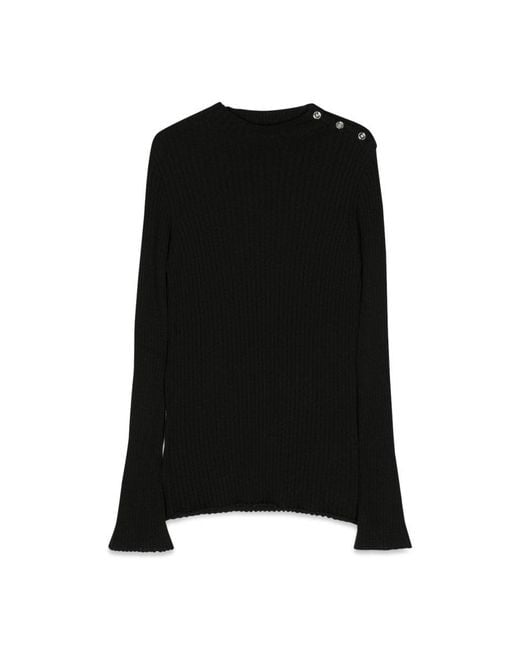 Versace Black Knit Sweater Rib Series
