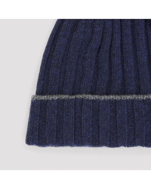 Brunello Cucinelli Blue Beanie
