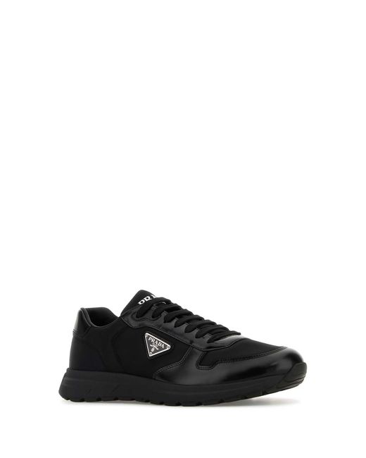 Prada Black Nylon And Leather Prax 2.0 Sneakers