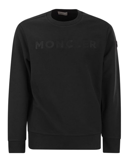 Spaccata con logo di Moncler in Black da Uomo