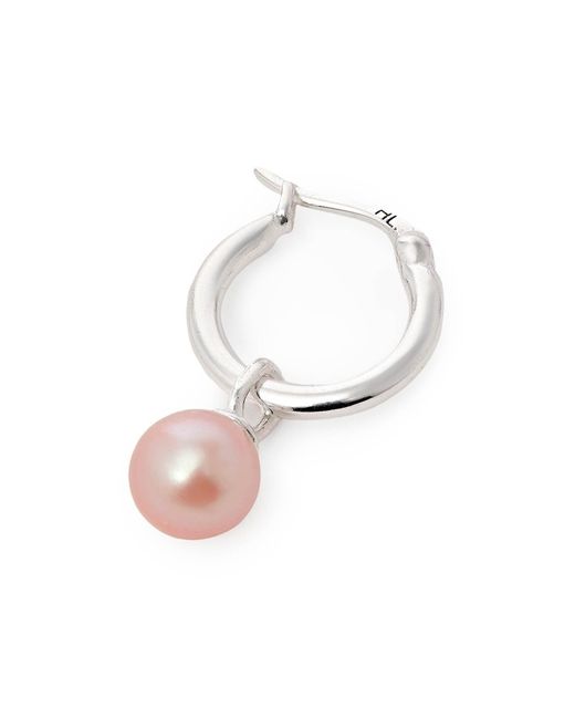 Hatton Labs Pink Pearl Hoop Earrings in White for Men | Lyst