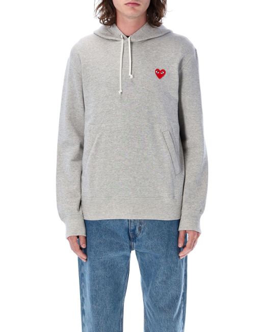 COMME DES GARÇONS PLAY Gray Icon Heart Hoodie