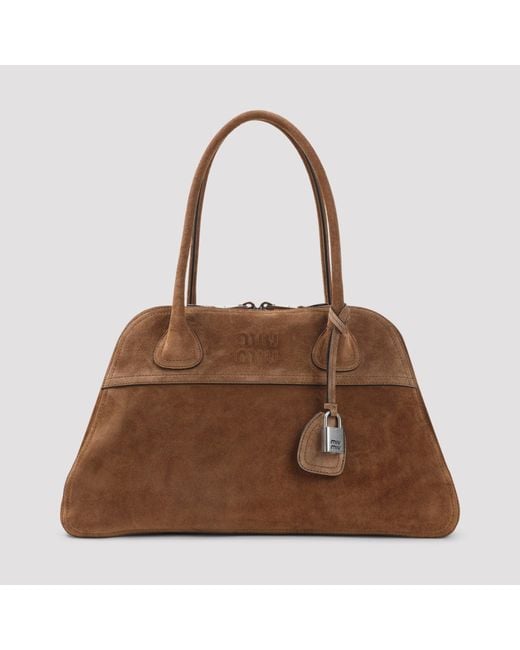 Miu Miu Brown Vivant Suede Leather Bag