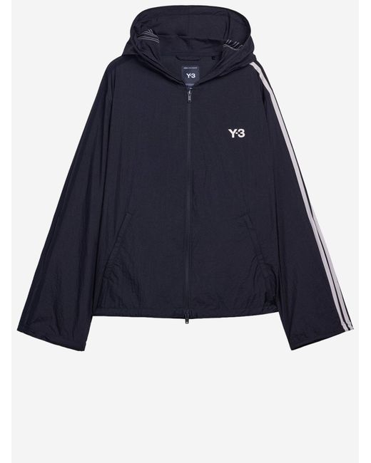 Y-3 Fabric Sweatshirt With Iconic 3-Stripes And Contra in Blue für Herren