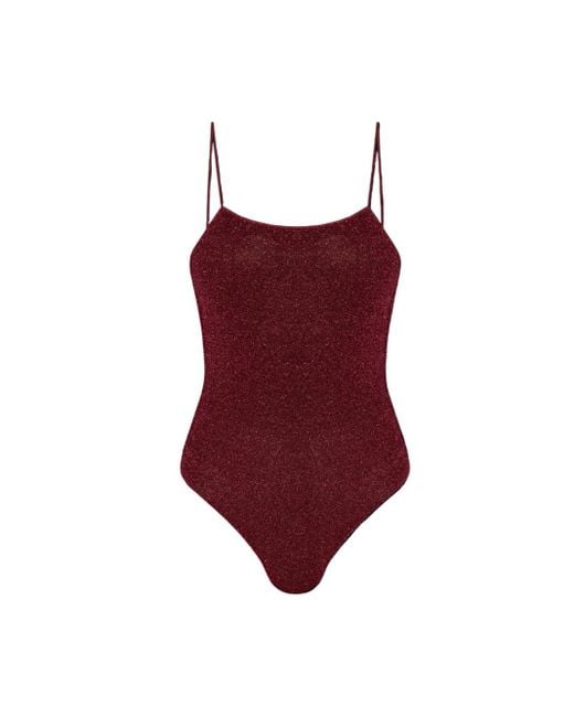Oseree One Piece Swimsuit Burgundy in het Red