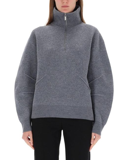 Helmut Lang Gray Zippered "Apex" Jersey