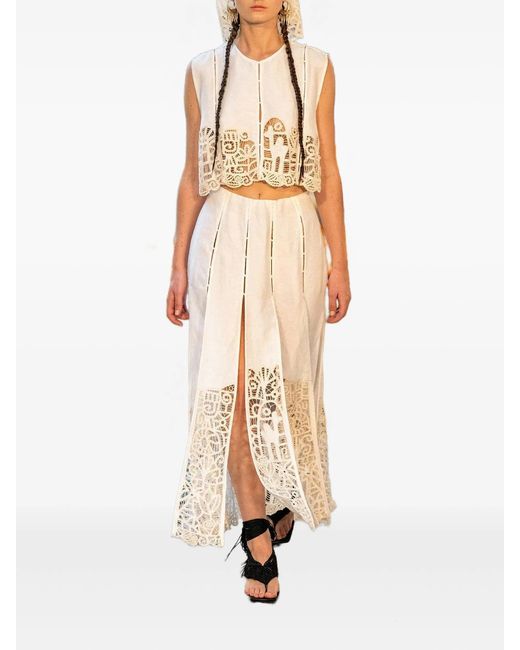 ALÉMAIS White Rosemary Embroidered Top