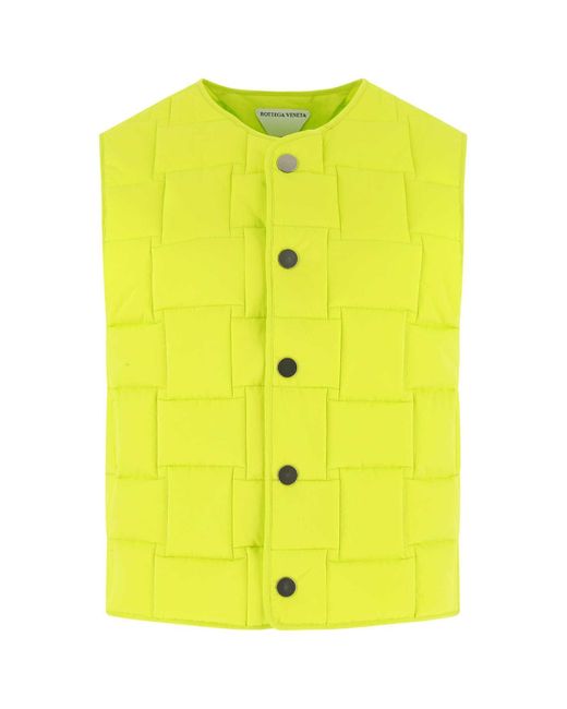 Bottega Veneta Yellow Acid Nylon Padded Vest