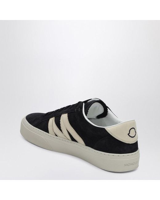 Moncler Black Low-Top Suede Trainer For