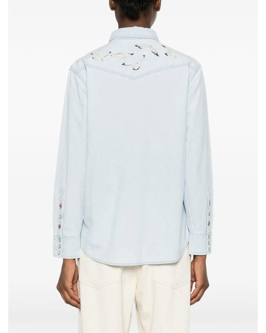 Filson White W's Embroidered Western Shirt