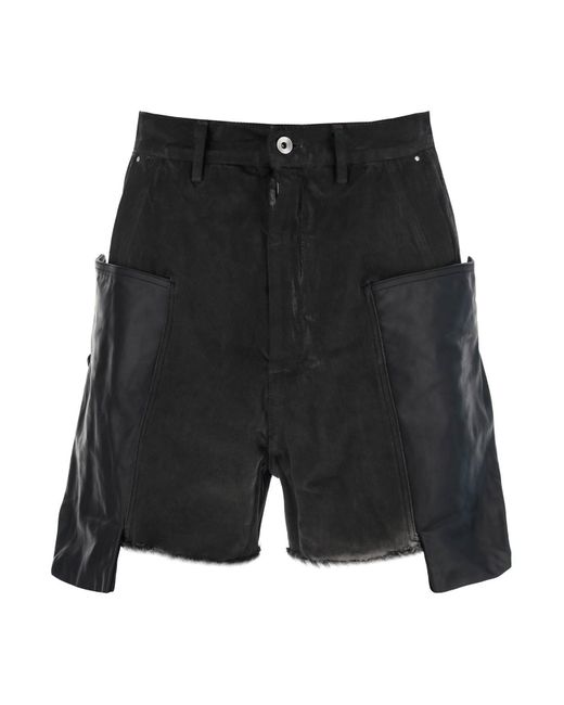 Stefan Cargo Shorts avec inserts en cuir Rick Owens pour homme en coloris Black