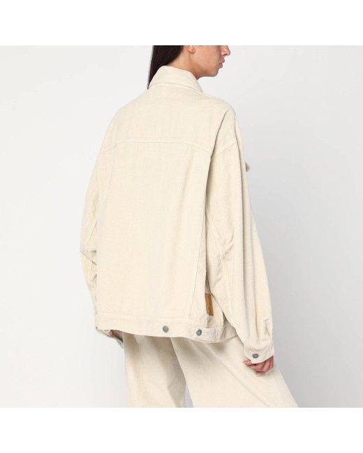 Haikure Natural Wide Ecru Corduroy Jacket