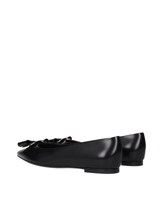Ferragamo Black Zea Ballet Flats Leather