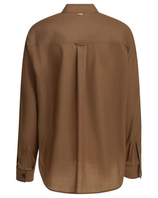 Herno Brown Virgin Wool Casual Shirt