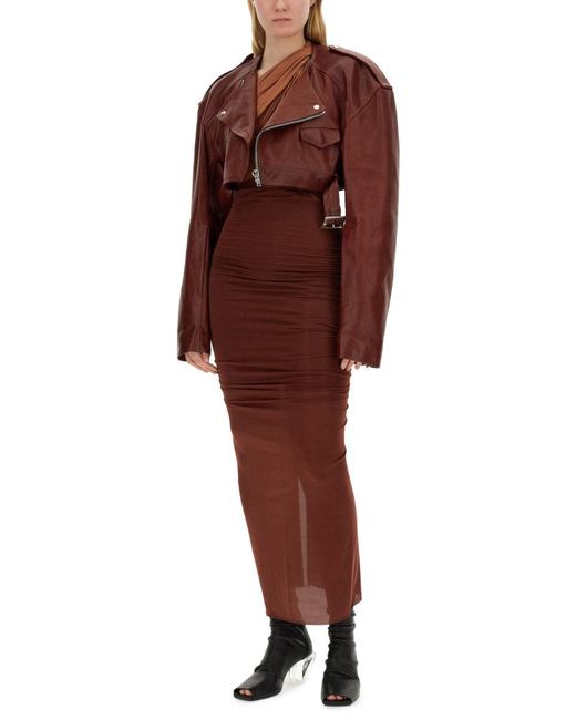 Rick Owens Red Leather Jacket