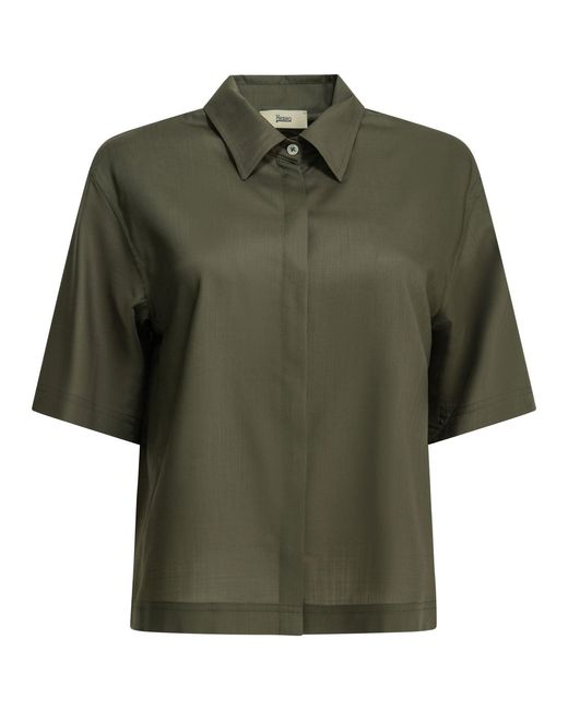 Herno Scheerwol Casual Overhemd in het Green