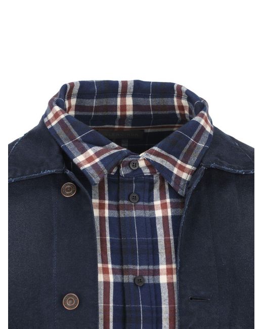 Balenciaga Blue Patched Shirt-Jacket for men