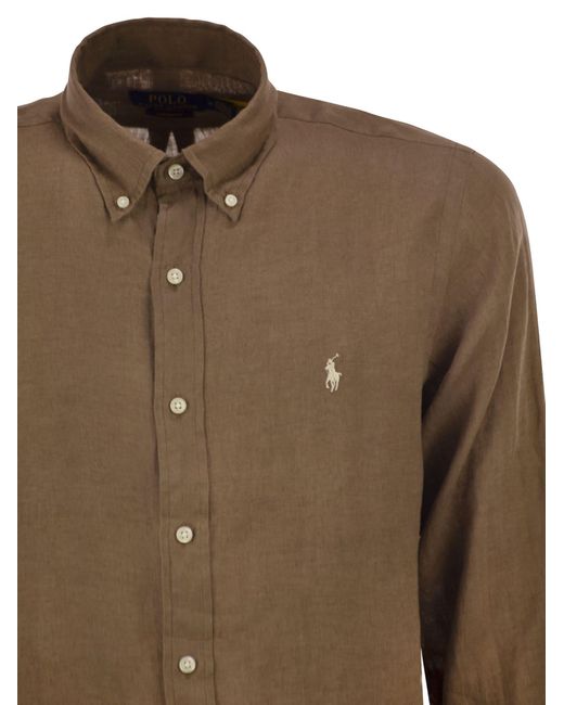 Polo Ralph Lauren Green Custom Fit Linen Shirt