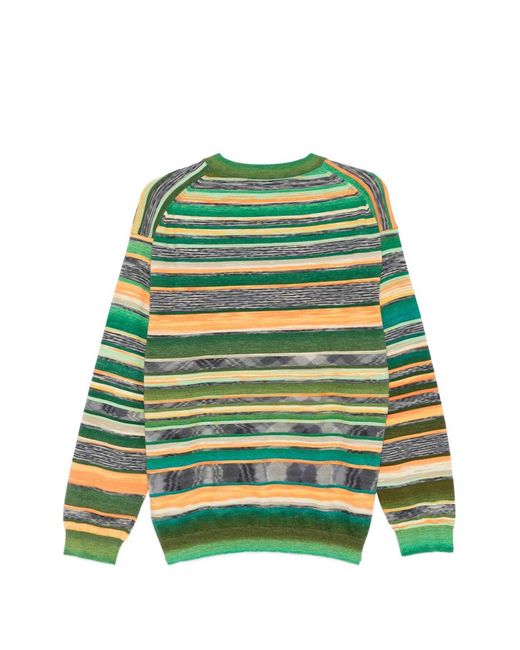 Paul Smith Green Striped Cotton Sweater for men