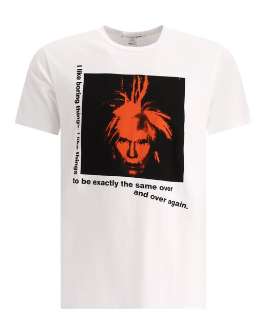 Comme des Garçons "andy Warhol" T -shirt in het White voor heren