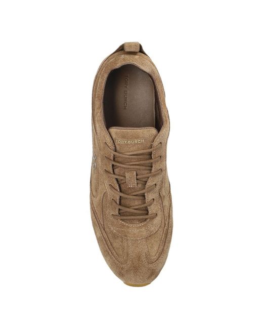 Tory Burch Brown Logo Field Sneakers