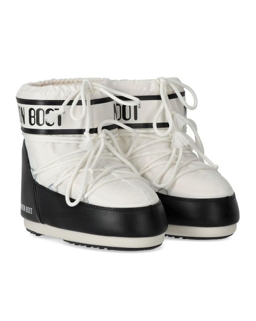 Moon Boot Low Icon Nylon Snow Boot in Black for Men | Lyst