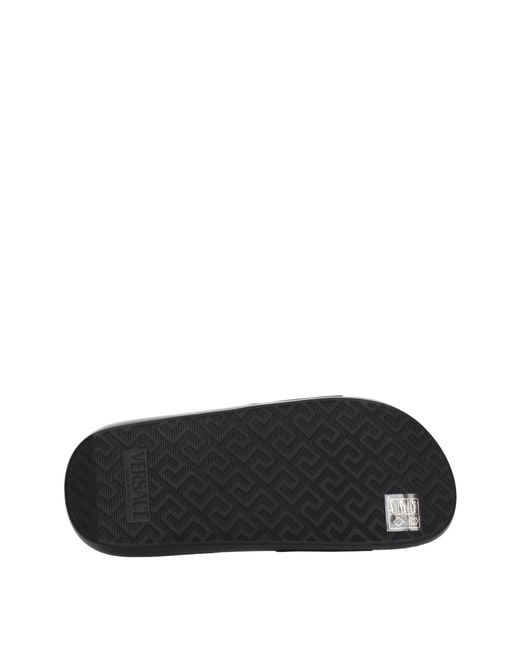 Versace Black Medusa Biggie Slippers And Clogs Leather
