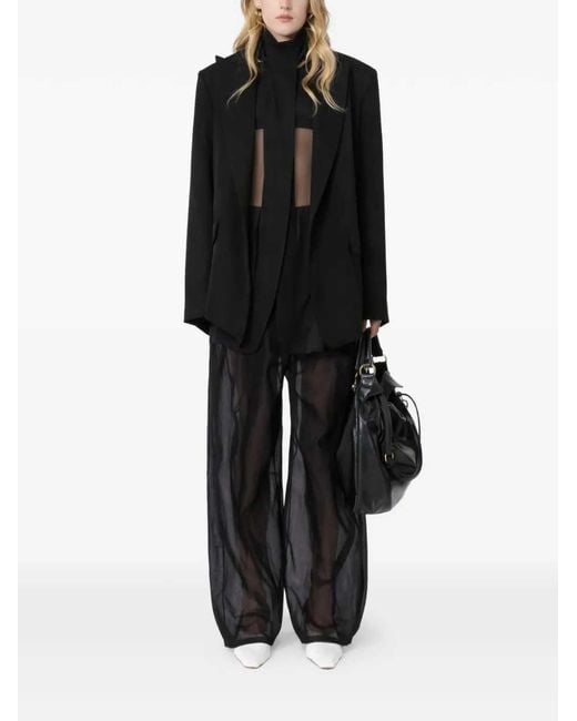 Sportmax Black Spsfavetta Trousers With Inserts