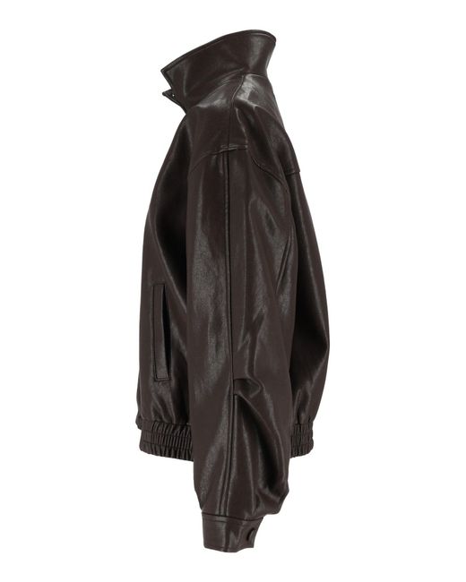 ELEH Black Dark Glossy High Collar Cropped Jacket