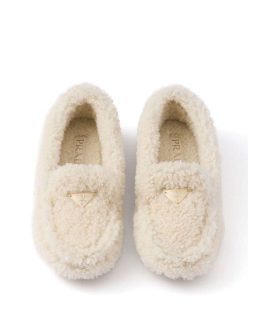Prada Natural Shearling-Fahrerschuhe