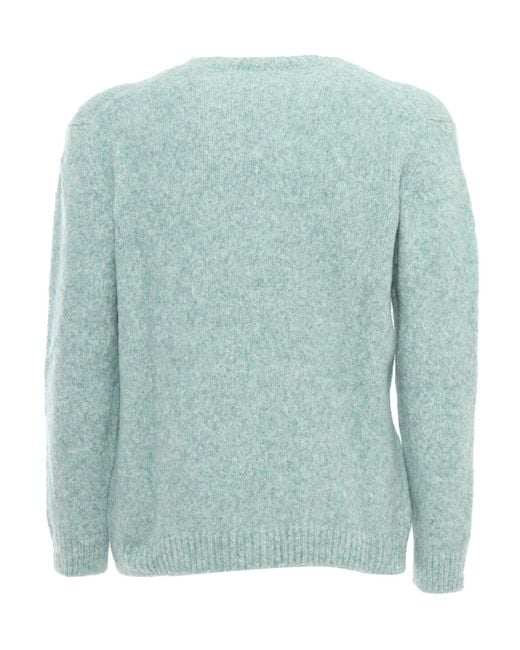 Sette Fili Cashmere Green Seven Cashmere Children Shaved Neck And Wrist