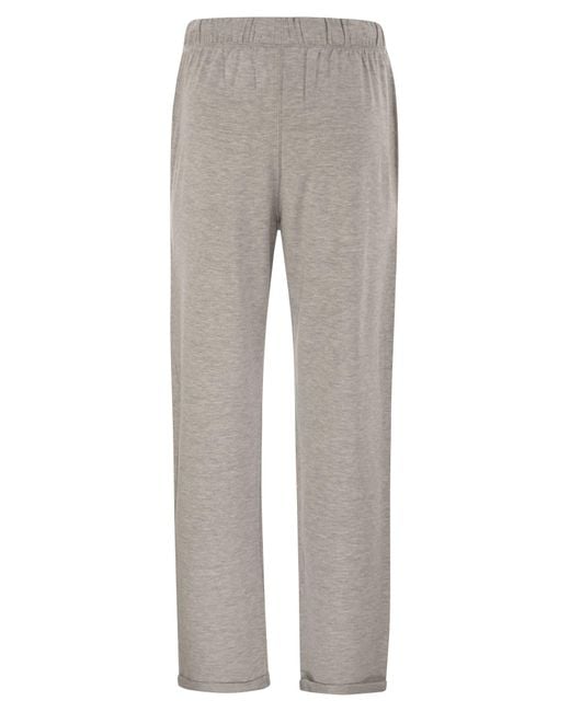 Majestic Gray Trousers With Drawstring Waist