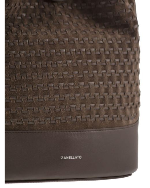 Zanellato Brown Monda' Leather Bucket Bag S
