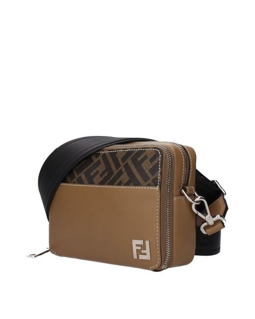 Fendi Brown Crossbody Camera Bag Fabric/Tobacco