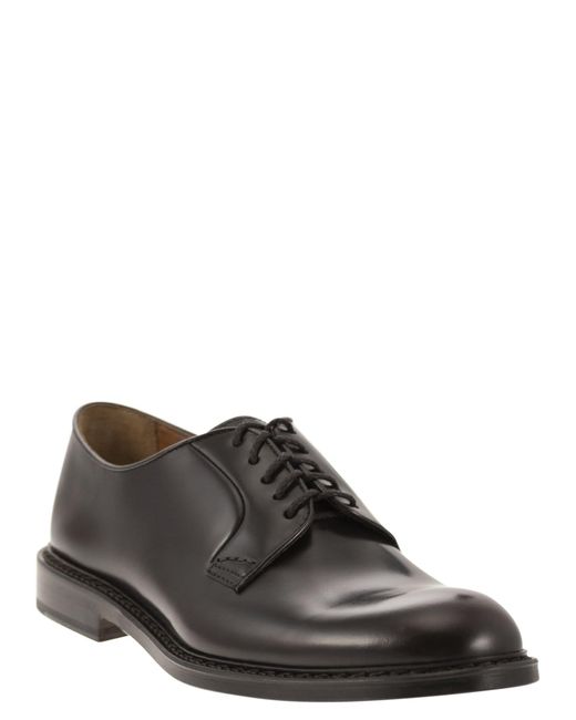 Doucal's Black Smooth Leather Derby