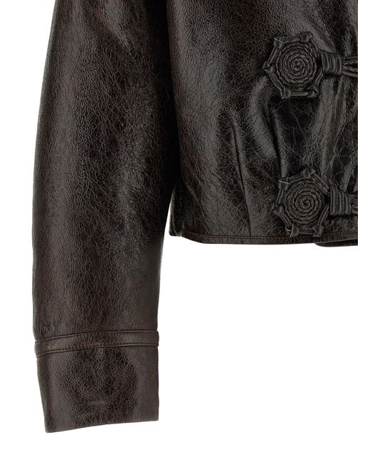 Etro Black Schaffelljacke mit Wolleinsatz