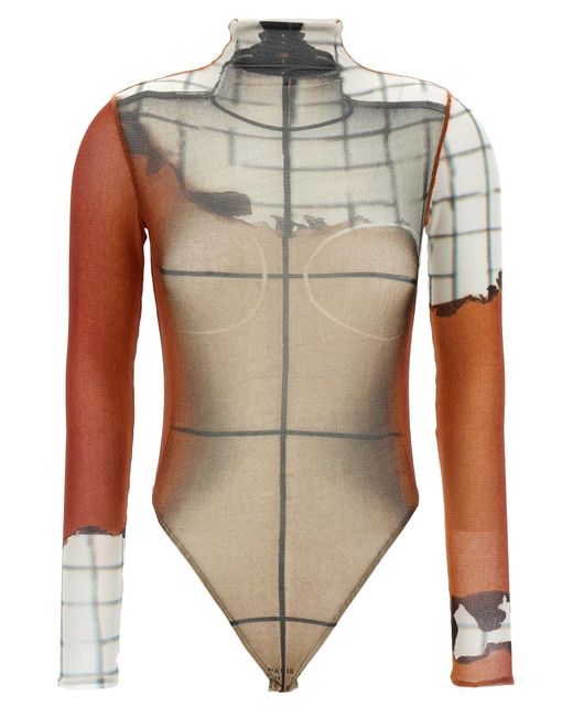 'The Fire' Bodysuit Jean Paul Gaultier de color White