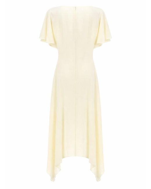 Stella McCartney White V-Neck Asymmetric Dress